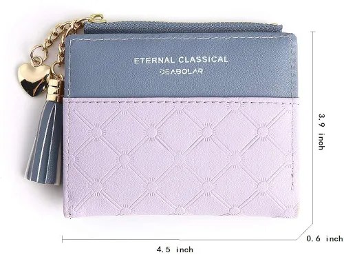 Miniatura 3 de Cartera para mujer pequeña billetera compacta Bifold cartera RFID titular de la tarjeta de crédito mini cartera de bolsillo bipolar