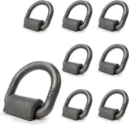 Miniatura 12 de 1/2" Ancla de Amarre Soldada Forjada de Alta Resistencia con MBS: 5443 kg, Anillo en D para Amarre con Puntos de Anclaje Soldados para Remolque