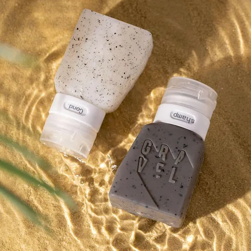 Miniatura 4 de Gravel Botellas de viaje de silicona para artículos de tocador, 3 onzas (paquete de 2), a prueba de fugas, sin BPA, botellas de viaje aprobadas por