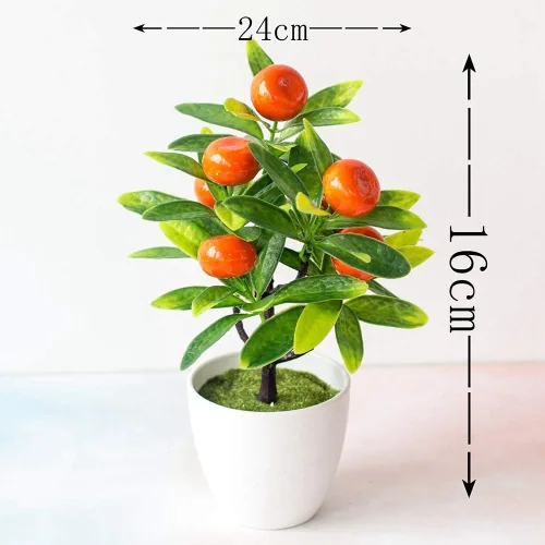 Miniatura 7 de Decoración de escritorio, árbol frutal artificial en maceta, planta falsa decorativa para oficina, decoración del hogar, accesorios de fotografía