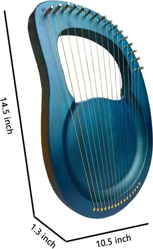 Miniatura 3 de TAOSKNE Arpa de lira, 16 cuerdas de metal, hechas de caoba, con mochila, cuerdas de repuesto, llave de afinación, manual de instrucciones, púas
