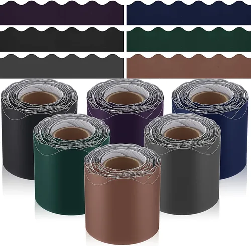 Miniatura 27 de TaoBary 6 Rollos 59.98 m Decoraciones de Bordes de Tablero de Anuncios de Navidad y de Invierno para el Aula, Bordes Dentados para Tablero de negro