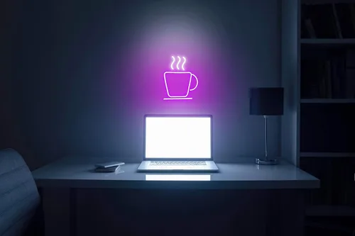 Miniatura 5 de ADVPRO Taza de café Tienda Flex Silicona LED Letrero de neón azul y rojo st16s33-fnu0041-br