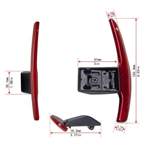 Miniatura 5 de Cubierta de fibra de carbono real para volante de cambio extendida compatible con BMW F01 F02 F06 F07 F10 F13 F15 F20 F21 F30 F45 F48 F80 F83 I12 M2