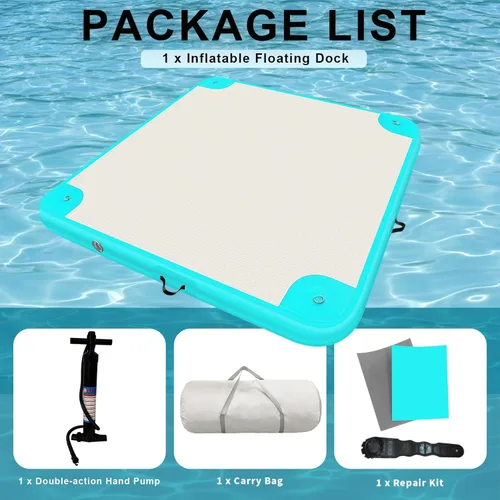 Miniatura 6 de Inflatable Floating Dock Platform Floating Island Raft Water Mat Swim Raft with None-Slip Surface for Pool Beach Ocean