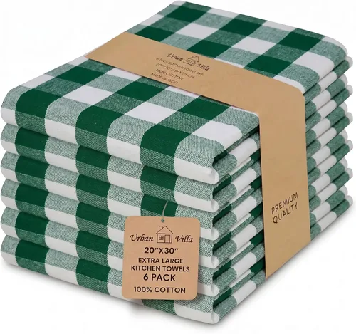 Miniatura 111 de Urban Villa Toallas de cocina 100% algodón, paquete de 6, altamente absorbentes, de secado rápido, súper suaves, de primera calidad, para cocina