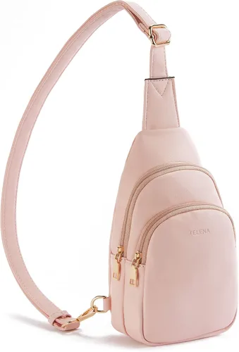 Miniatura 147 de Telena Riñonera pequeña para mujer, de cuero, cangureras, bolsa de pecho para mujer