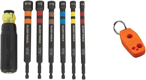 Miniatura 9 de Klein Tools 32950 Juego de destornilladores de tuercas eléctricas huecas con mango y destornillador de impacto 32933, juego de llaves de impacto 7