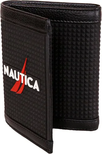 Miniatura 34 de Nautica Men's Trifold Wallet RFID Blocking Protection ID Window Card Slots Genuine Leather Durable