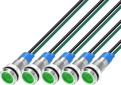 Miniatura 11 de Gebildet Juego de 5 luces LED de 6 mm, 3V-4.5V-5V-6V-7.5V-9VDC, impermeables, para señalización, piloto, salpicadero, direccionales, para auto