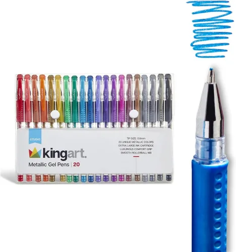Miniatura 9 de KINGART Studio - Juego de 24 bolígrafos de gel de tono verde – Agarre suave y cómodo – Punta redonda suave para detalles precisos – 24 tonos verdes