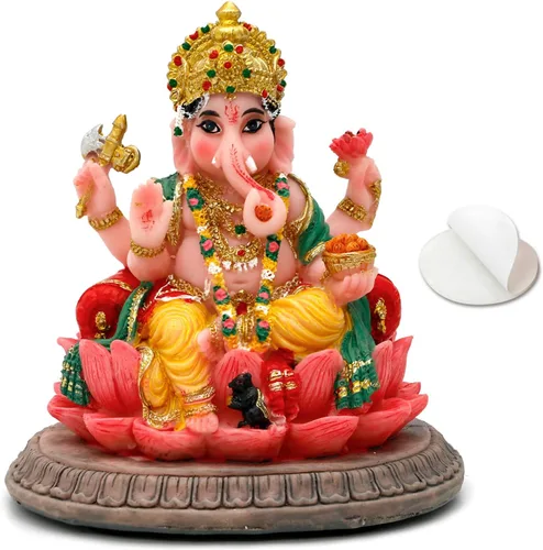 alikiki Regalos indios, estatua de Lord Ganesha, 3.6 pulgadas de alto, ídolo hindú Ganesha para tablero de instrumentos del automóvil, regalo para