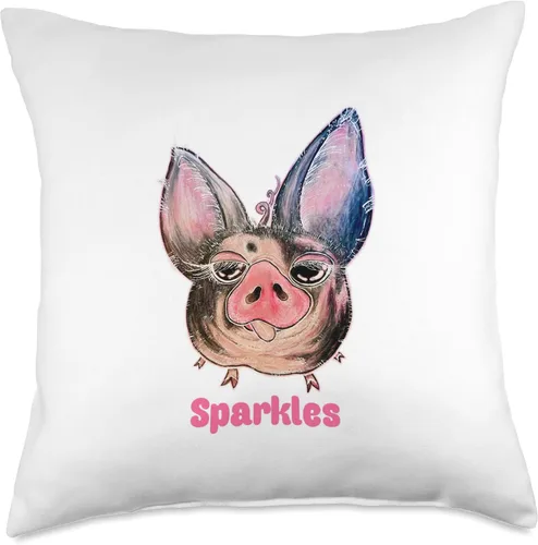 Miniatura 5 de Farm Animals Live Sparkles The Pig - Almohada (16 x 16 pulgadas), multicolor