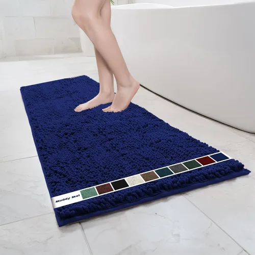 Miniatura 8 de Muddy Mat Alfombras de Baño de Chenilla de Microfibra de Secado Rápido Antideslizantes Lavables, Extra Gruesas, Suaves y Altamente Absorbentes Gris