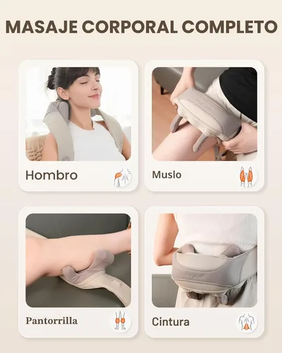 Miniatura 8 de Heycool - Almohada Masajeadora de Cuello Inalámbrica con Calor, Elegible para FSA HSA, Masajeador de Cuello y Hombro de Amasamiento Profundo 4D