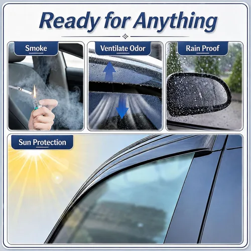 Miniatura 5 de Protectores de lluvia de ventana para Ford F150 SuperCab 2004-2014 2 piezas deflector de ventana para 09-14 F-150 con 2 puertas delanteras