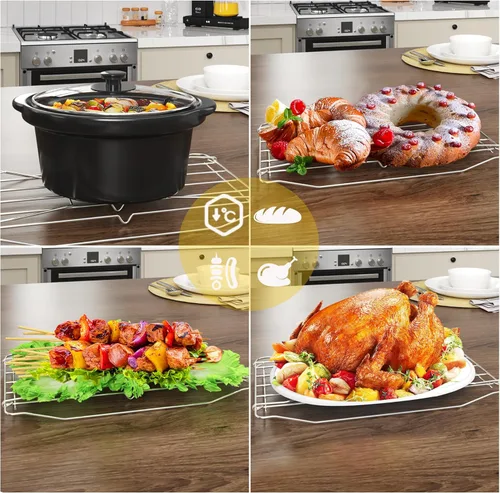 Miniatura 5 de Horno tostador eléctrico de 22 cuartos con bandeja extraíble y tapa de autohilvanado, perfecto para asar pavo con control de temperatura de 150 a