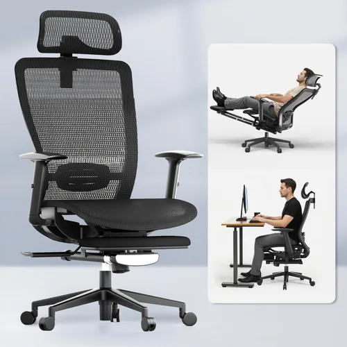 Miniatura 10 de FLEXISPOT OC3 Cloud - Silla de oficina ergonómica con respaldo alto de malla, giratoria, silla de escritorio de oficina ejecutiva con soporte lumbar