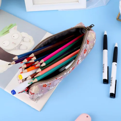 Miniatura 9 de Oyachic Estuche para lápices de bordado, bolsa para lápices de flores, caja para bolígrafos, bolsa organizadora para cosméticos, maquillaje
