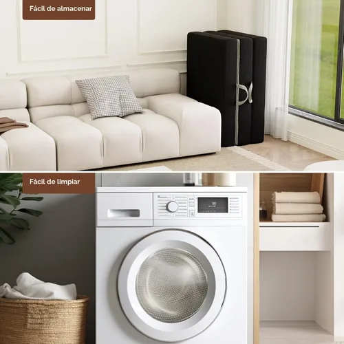 Miniatura 7 de ROXGOX Colchón Plegable Triple de Espuma Viscoelástica, Cama de Piso Portátil Individual de 4 Pulgadas, Colchoneta Plegable con Funda Lavable, Asa