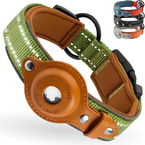 Miniatura 15 de CollarDirect Airtag - Collar de perro reflectante de nailon y neopreno para Apple Air Tag para perros grandes, medianos y pequeños