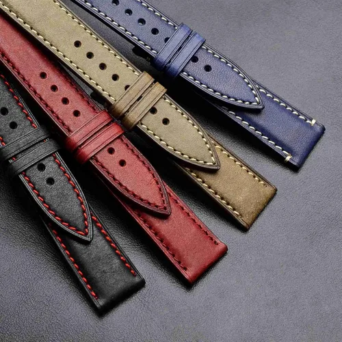 Miniatura 8 de WOCCI Correas de reloj nobuck con hebilla de acero inoxidable, correas de repuesto de cuero italiano de 0.551 in, 0.709 in, 0.787 in, 0.866 in