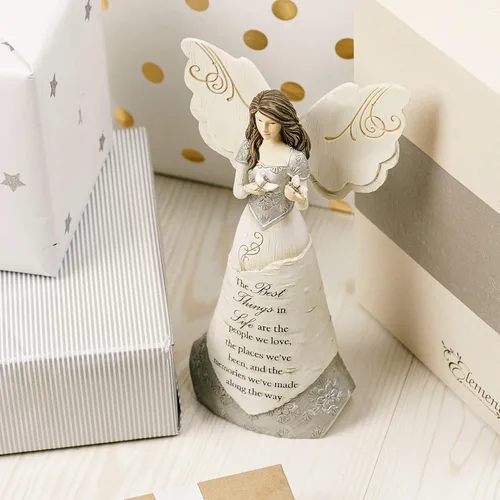 Miniatura 9 de Pavilion Gift Company Elements 82328 - Figura de ángel con mariposas, las mejores cosas de la vida, 8 pulgadas, color blanco