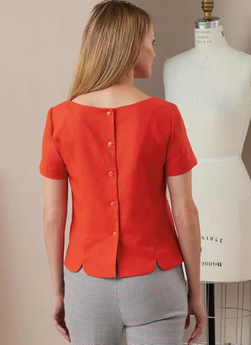 Miniatura 13 de Butterick Palmer/Pletsch - Kit de patrón de costura semiajustada para tops de Misses', código de diseño B6925, tallas 16-18-20-22-24