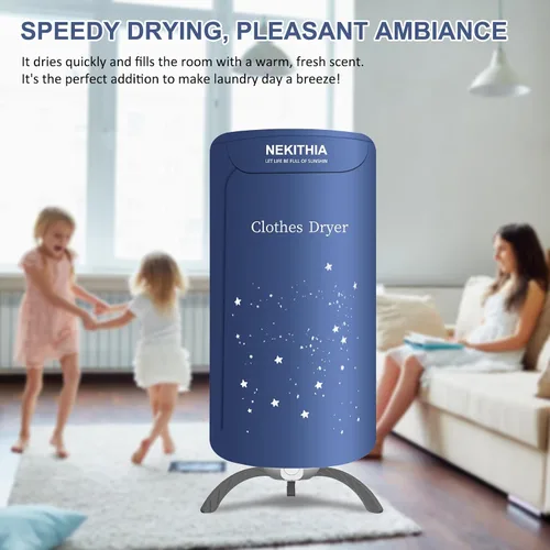 Miniatura 2 de Secadora de ropa portátil, secado rápido de 900 W y gran capacidad de carga para lavandería y zapatos, mini secadora compacta para viajes
