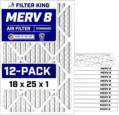 Miniatura 340 de Filter King Filtro de aire de 5.88 x 12.13 x 1 (MERV 8) (paquete de 12) filtros de horno de CA para control de polvo y alergias, fabricados en EE.