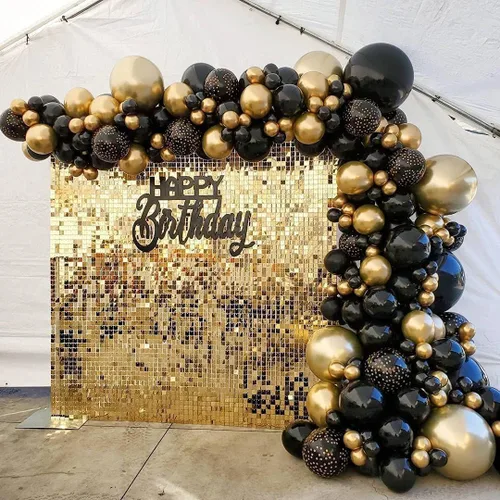 Miniatura 5 de Fondo de pared brillante – Panel de decoración de 24 piezas Panel de decoración de boda, cumpleaños, aniversario, compromiso y despedida