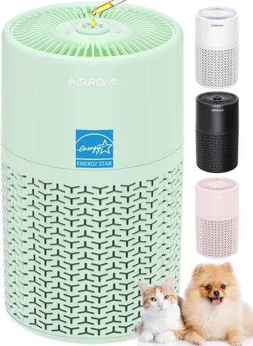 Miniatura 12 de AIRROMI Purificador de aire para mascotas para alergias en el hogar, hasta 660 pies cuadrados, filtro de carbón activado desodorizante HEPA