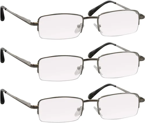 Miniatura 10 de TruVision Readers 9509 Gafas de lectura 1/3 PK, para hombres y mujeres +1.00-4.00 09h-3 Gunmetal