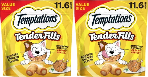Miniatura 16 de Temptations Tender Fills - Golosinas crujientes y suaves para gatos adultos, sabor a pollo tostado, bolsa de 2.1 onzas (paquete de 12)
