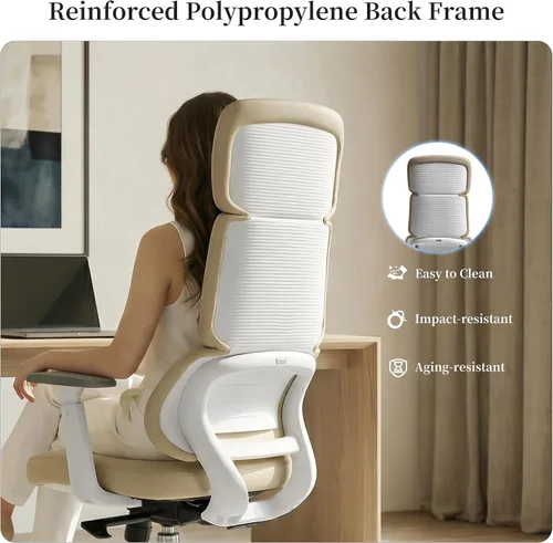 Miniatura 4 de EUREKA ERGONOMIC Remi - Silla de oficina con respaldo alto, silla de oficina de piel sintética con ruedas, silla de escritorio de cuero, silla