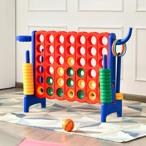 Miniatura 8 de AKUSTIK Juego Giant Connect al aire libre, 4 en una fila Jumbo 4 para marcar para niños y adultos, fiesta familiar, patio, césped, juego de conexión