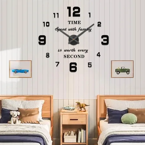 Miniatura 8 de Vangold moderno reloj hágalo usted mismo, sin armazón, grande, para pared, con espejo 3D, adhesivo, grandes relojes para decorar el hogar