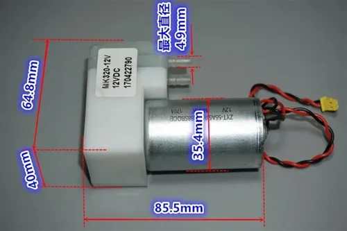 Miniatura 2 de DC12V 9LPM -70KPa Gran Flujo Pequeño 555 Motor Bomba de Aire de Vacío Pistón Bomba de Diafragma de Succión de Presión Negativa DIY Empaquetador