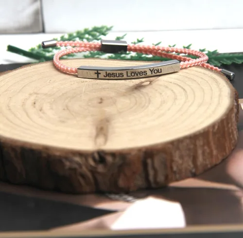 Miniatura 4 de LIU JUN WWJD - Pulseras de tubo para mujer, con texto en inglés "What Would Jesus Do", ajustable, trenzadas a mano, de acero inoxidable para mi