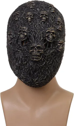 Miniatura 3 de Máscara de látex de demonio horrible para Halloween, payaso aterrador, accesorios de cosplay de payaso aterrador, máscara de zombi de llama