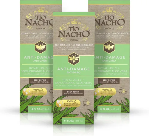 Tio Nacho Acondicionador antidaños con aloe vera y jalea real, acondicionador de queratina para mujeres, reparación profunda para cabello dañado,
