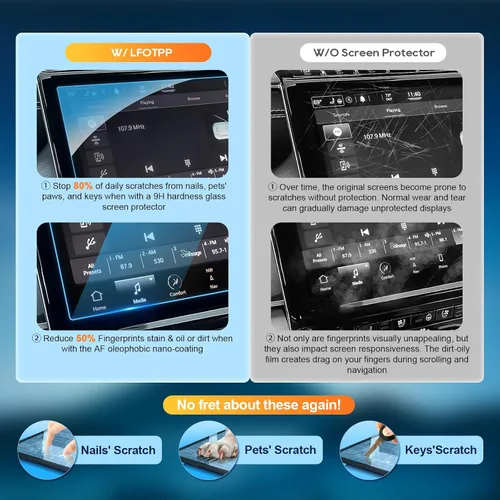 Miniatura 3 de LFOTPP Protector de pantalla para Grand Cherokee 2025 Jeep Grand Cherokee 2021-2025 y L de 10.1 pulgadas