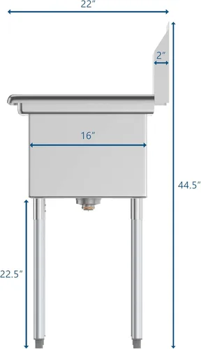 Miniatura 6 de KoolMore - SB121610-16R3 - Fregadero de cocina comercial NSF con 2 compartimentos, de acero inoxidable, con escurridor, tamaño del tazón: 12 x 16 x
