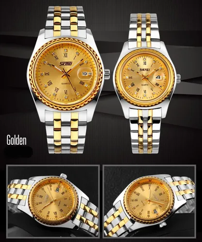 Miniatura 7 de SKMEI Watches for Couples Men and Women His and Hers Pair Watch Set Husband Wife Valentines Matching Wedding Gifts Classic Stainless Luxry Business