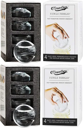 Miniatura 9 de Masontops Pickle Pebble - Pesos de fermentación de vidrio - Juego de pesas para encurtidos y fermentación - Tamaño de boca pequeña para kit