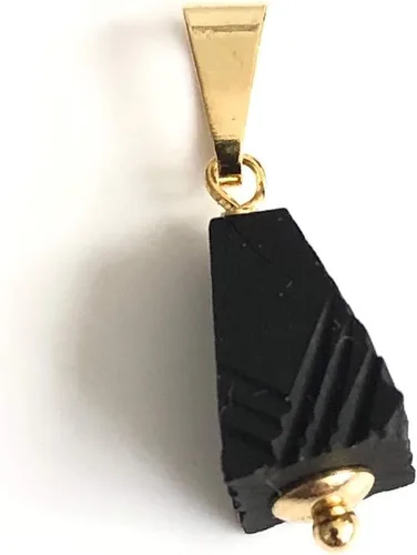 Miniatura 2 de Colgantes de protección de piedra pirámide de azabache real para cadenas Mal de Ojo