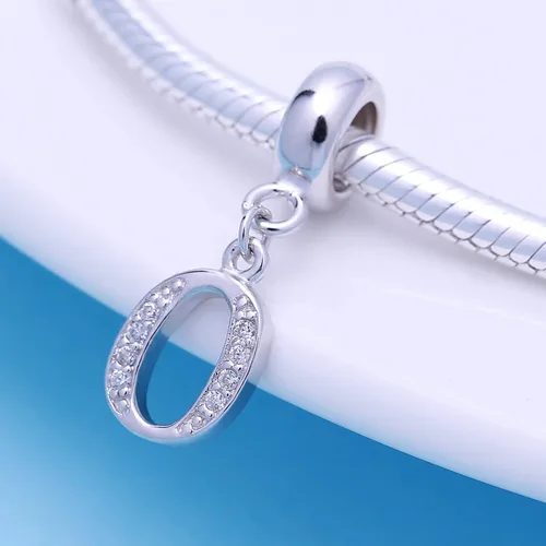 Miniatura 4 de SoulBeads - Colgantes de plata fina 0,925 de letra inicial, alfabeto A-Z. Dije con cristales compatibles con brazaletes europeos
