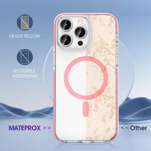 Miniatura 4 de MATEPROX Fundas magnéticas transparentes para iPhone 15 Pro Max, compatibles con MagSafe, transparente, a prueba de golpes, delgada, a prueba