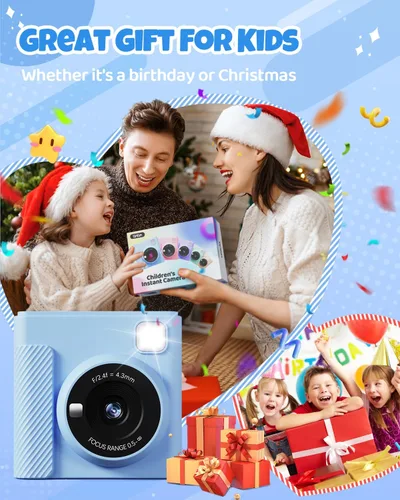 Miniatura 6 de TIATUA Cámara de Impresión Instantánea para Niños, Regalos de Navidad y Cumpleaños para Niñas y Niños, Cámara Digital de Video HD 1080P para Niños