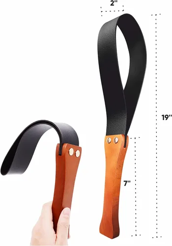 Miniatura 2 de Cultivo de cuero sintético para caballos ecuestre con mango de madera antideslizante